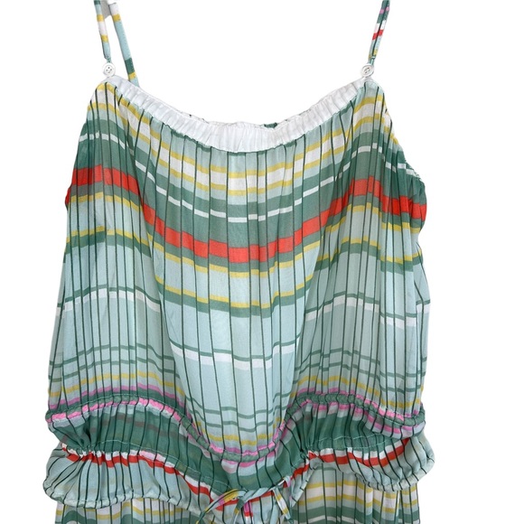 See By Chloe Pleated Striped Dress With Tassle Tie, Size 8 - Picture 9 of 13